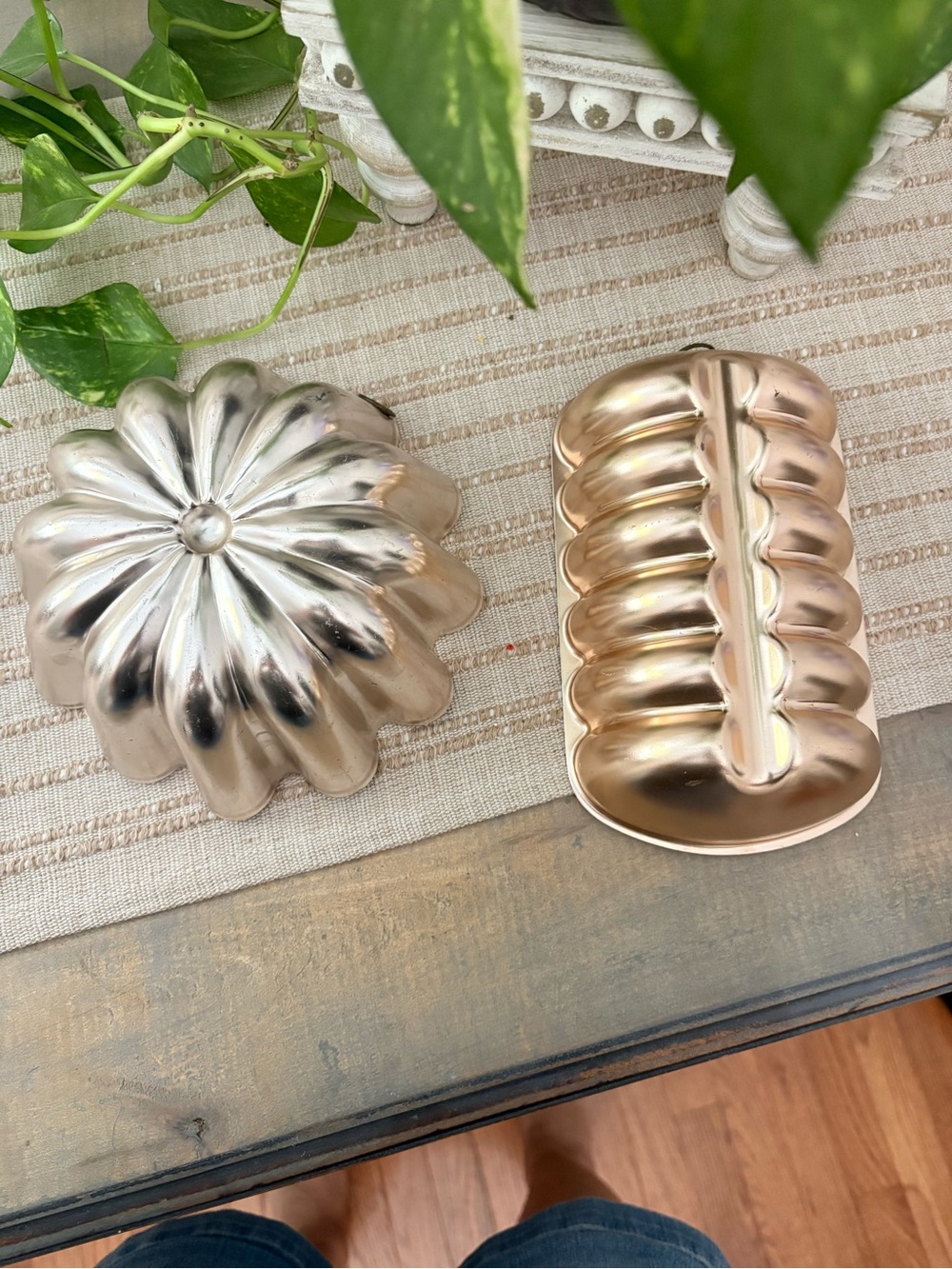 Vintage Copper Tinted Aluminum Jello Molds Wall Decor - Set of 2